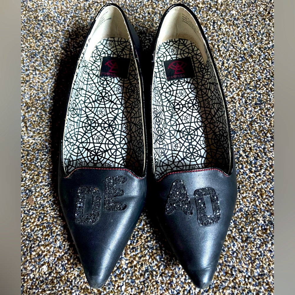 Strange Cvlt Black Sequin Dead Flats
